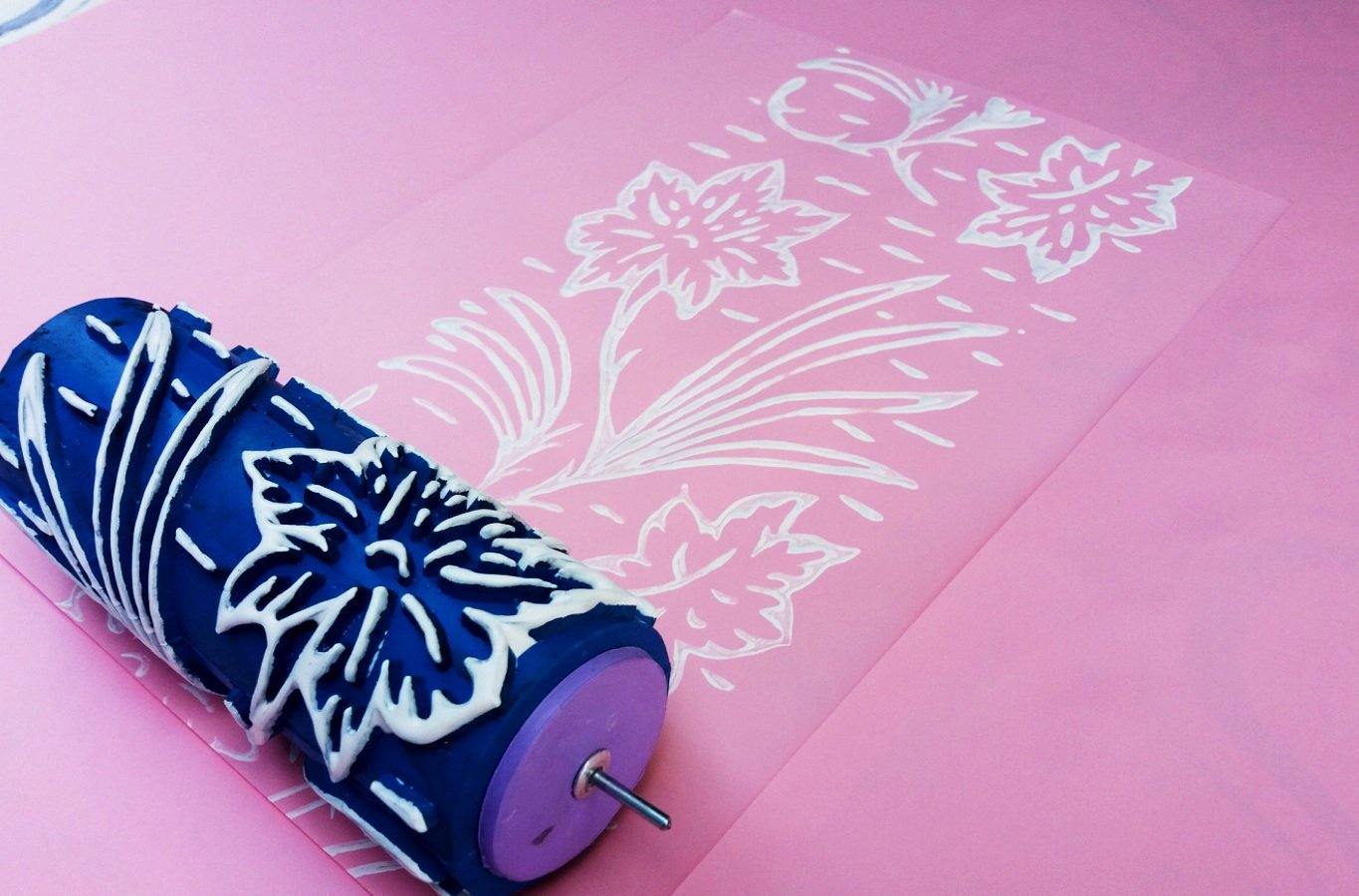 Paint rollerNo32,NATURE,Pattern, Rubber decor roller 15cm, patterned paint roller designs