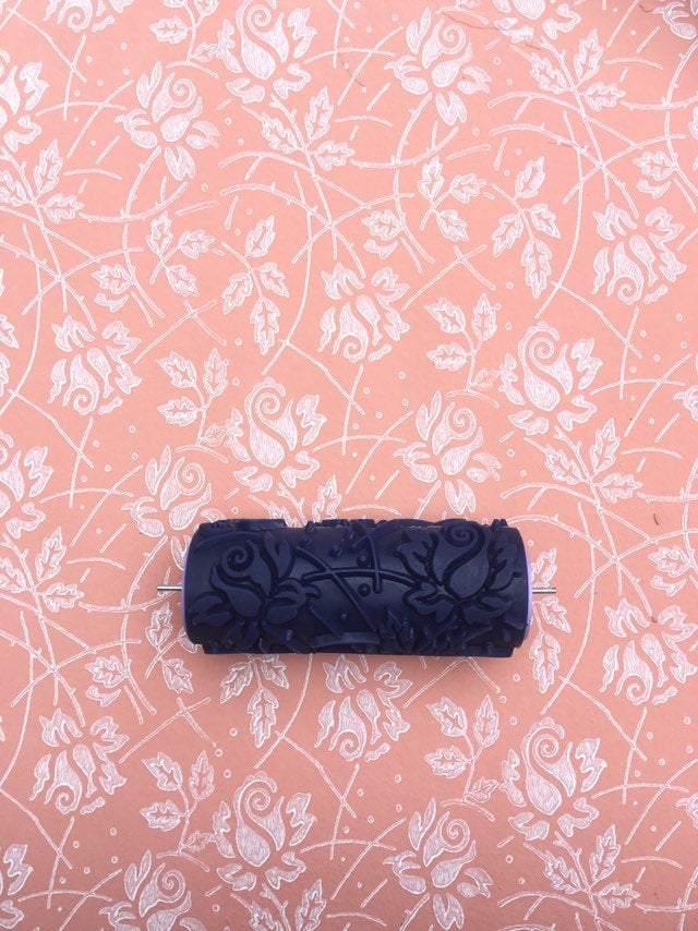 Pattern paint rollerNo61,WILD ROSES-,Pattern, Paint roller, Wall decor roller, Roller, 15cm,patterned paint roller designs