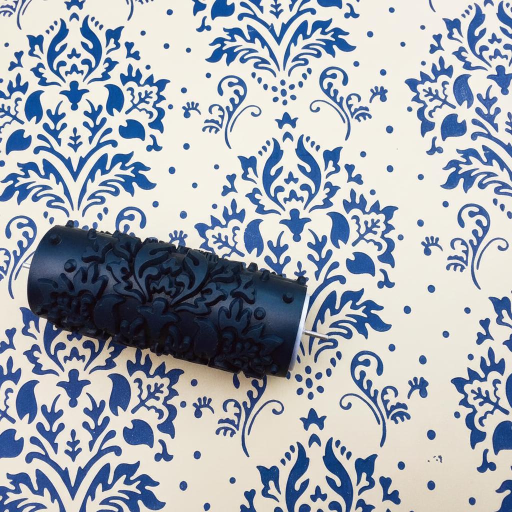 Pattern paint rollerNo37,HAPPINESS, Pattern, Wall decor roller, Paint roller, 15cm,patterned paint roller designs