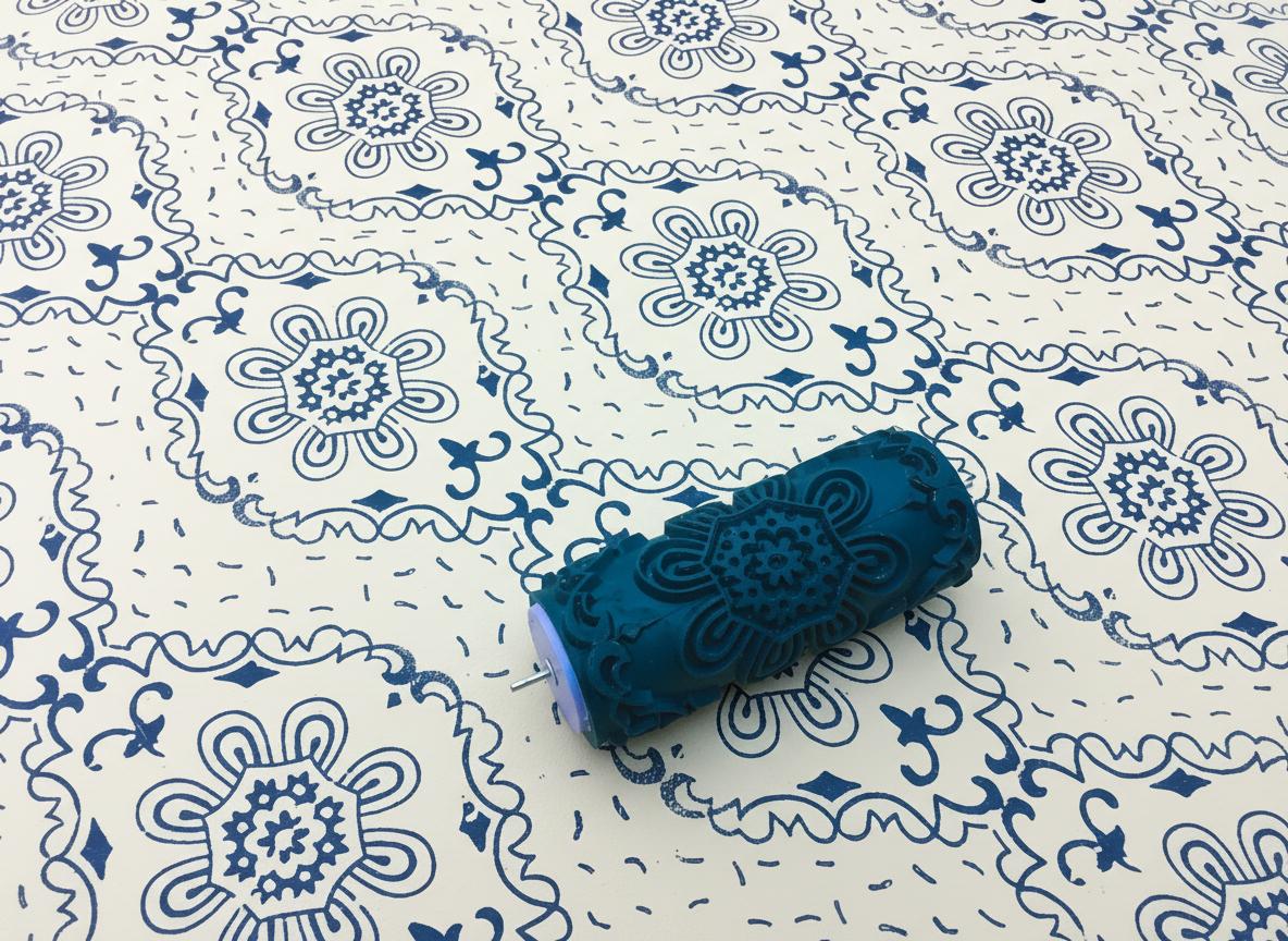Pattern paint rollerNo104,NATALI, Paint roller, Pattern, Wall decor, Roller, 15cm,,patterned paint roller designs