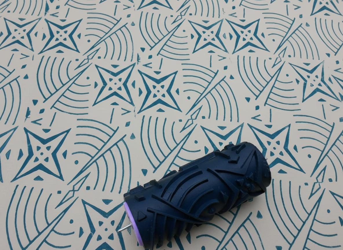 Pattern paint rollerNo18,COSMOS, Decor wall roller, 15cm,patterned paint roller designs