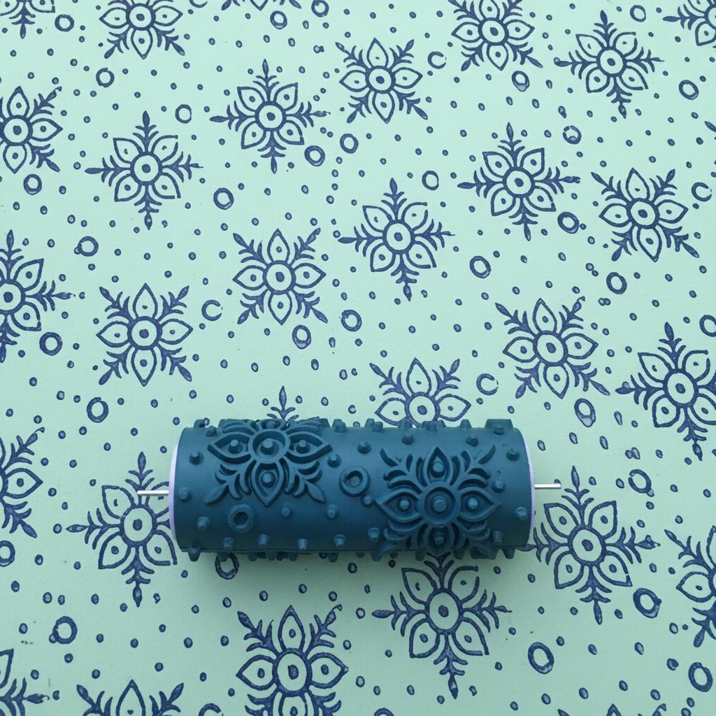 Snowflake pattern painting roller-Winter Magic No77