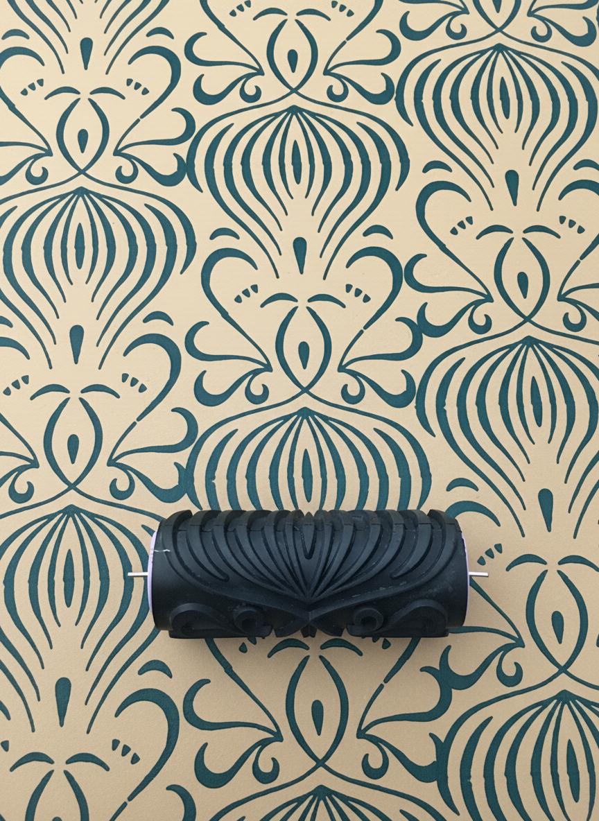 Pattern paint rollerNo58,ALLIUM, Wall decor roller, Home decor, Roller,15cm,patterned paint roller designs