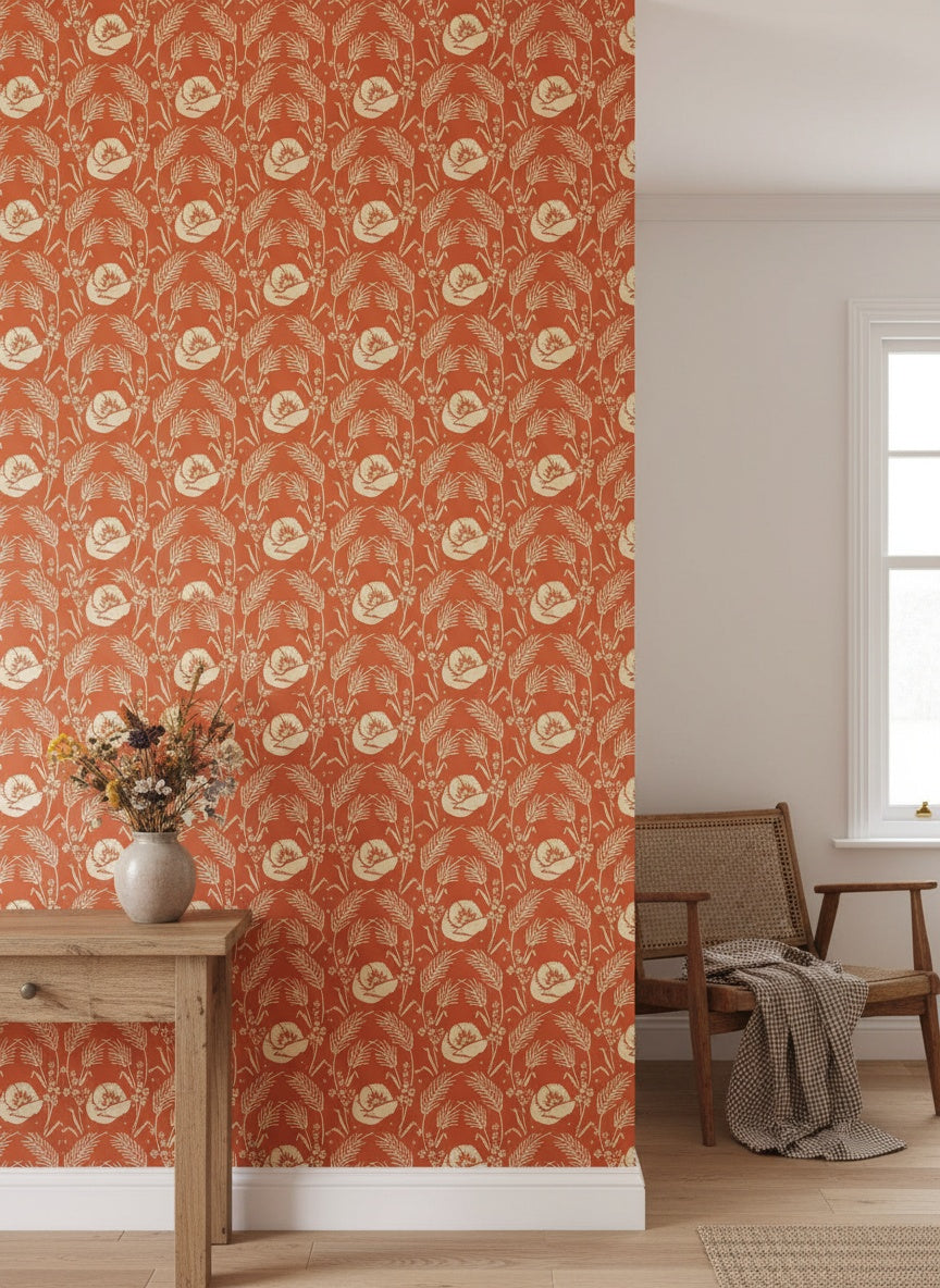 PatternNo64,FIELD OF WHEAT-, Pattern paint roller, Wall decor roller, Paint roller, 15cm,patterned paint roller designs