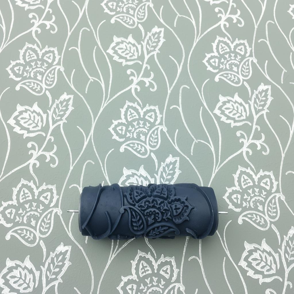 Pattern paint rollerNo13,RED ROSE, Wall roller, Rubber roller, 15cm,patterned paint roller designs