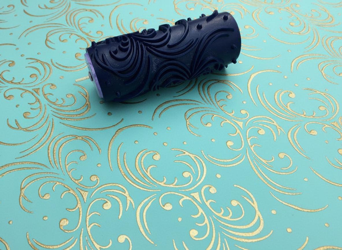 Pattern paint rollerNo30,ORCHID-, Decorative roller, Pattern roller, Wall decor roller, Pattern, 15cm,patterned paint roller designs