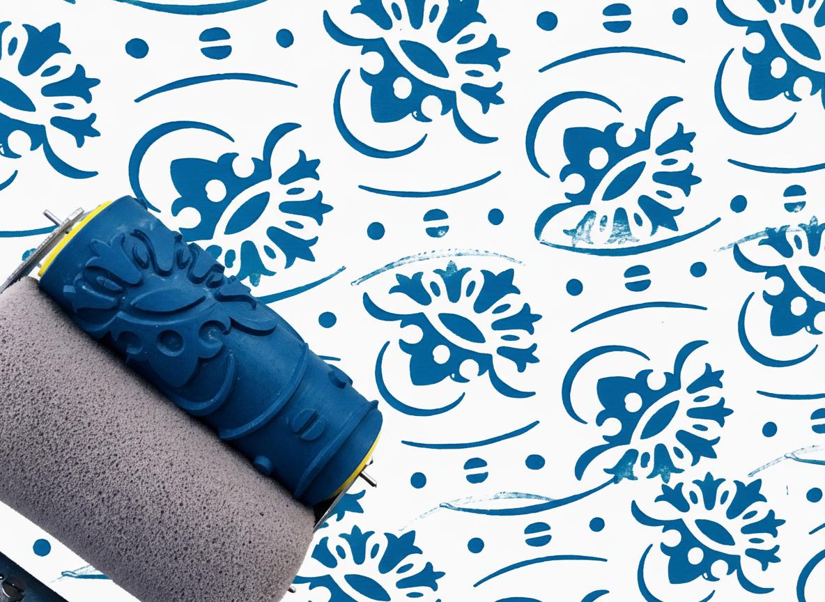 Pattern paint rollerNo8,BELLS- Pattern, Wall decor roller, Decorative roller, 15cm, patterned paint roller designs