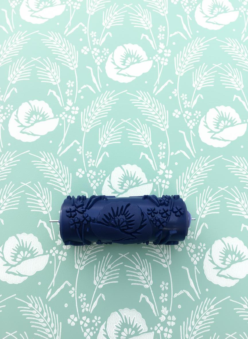 PatternNo64,FIELD OF WHEAT-, Pattern paint roller, Wall decor roller, Paint roller, 15cm,patterned paint roller designs