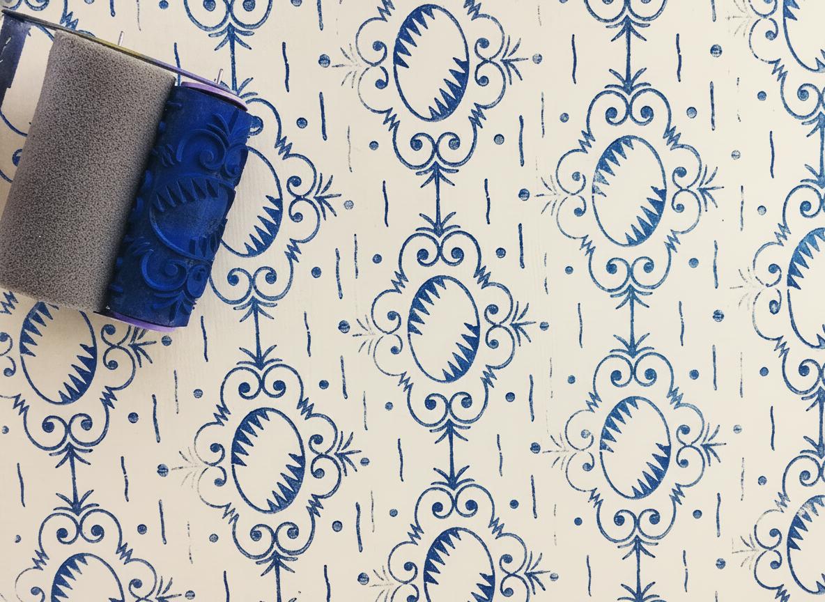 Pattern paint rollerNo25,MIRROR, Wall decor, Roller, 15cm,patterned paint roller designs