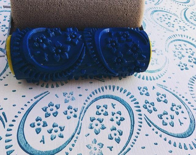 Pattern paint rollerNo6,EIGHT PATTERN-, Rubber roller, Wall decor roller, 15cm,  patterned paint roller designs - Roller Rock