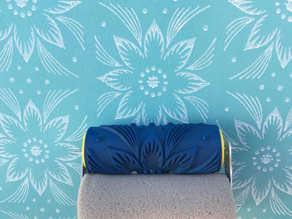 Pattern paint roller, SUNFLOWER ,Wall roller, Wall decor, Pattern, 15cm, patterned paint roller designs