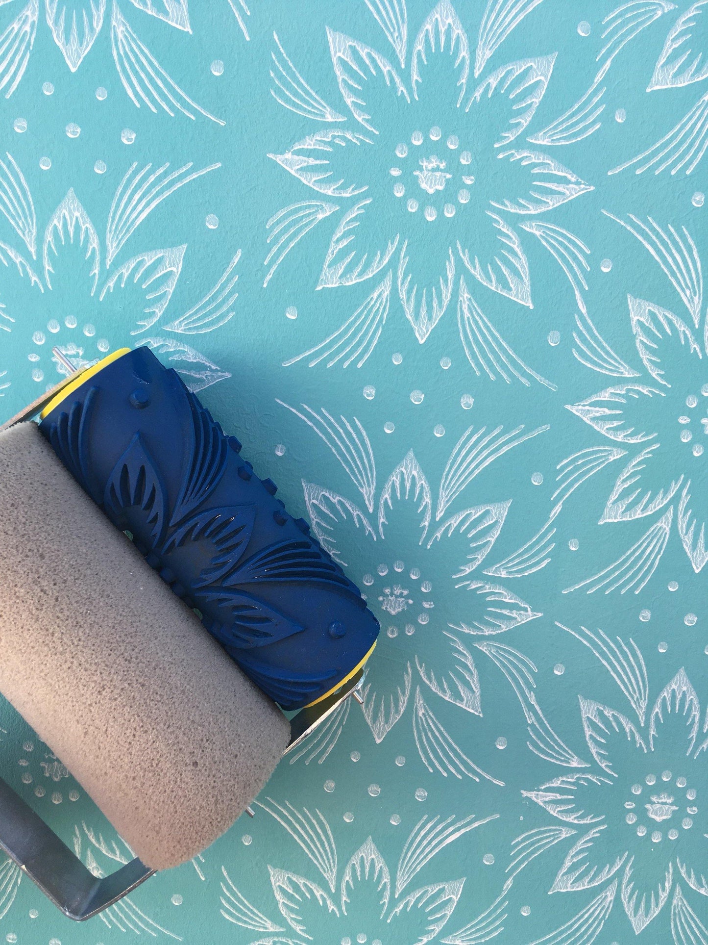 Pattern paint roller, SUNFLOWER ,Wall roller, Wall decor, Pattern, 15cm, patterned paint roller designs