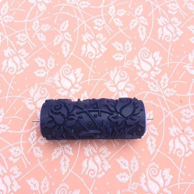 Pattern paint rollerNo61,WILD ROSES-,Pattern, Paint roller, Wall decor roller, Roller,  15cm,patterned paint roller designs