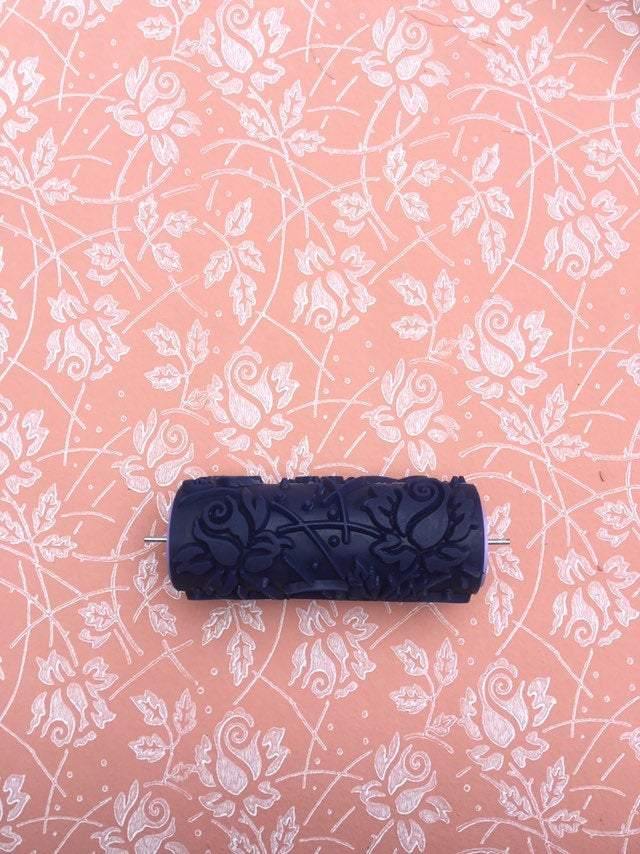 Pattern paint rollerNo61,WILD ROSES-,Pattern, Paint roller, Wall decor roller, Roller,  15cm,patterned paint roller designs